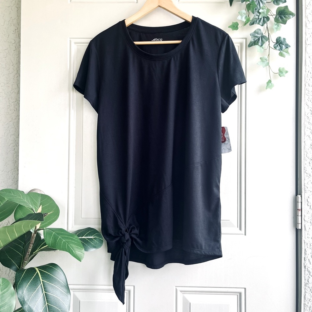 NWT bcg Women’s L Lifestyle SS Front Tie Tee
